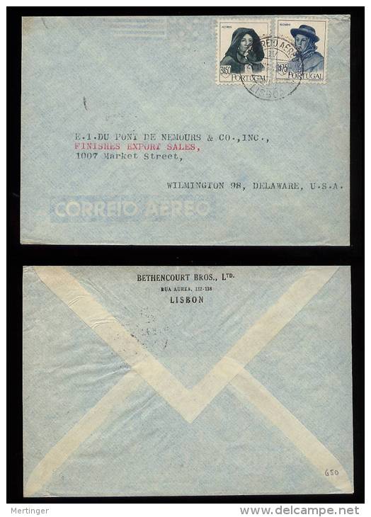 Portugal 1947 Airmail Cover To USA - Covers & Documents