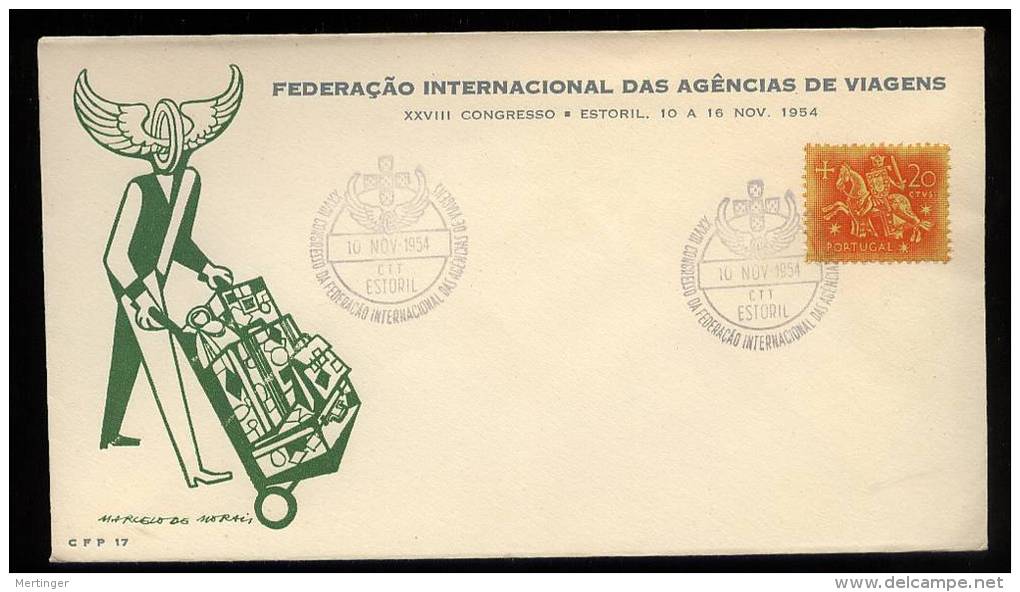 Portugal 1954 Cover Postmark Congres Of Trevel Agencies ESTORIL - Lettres & Documents