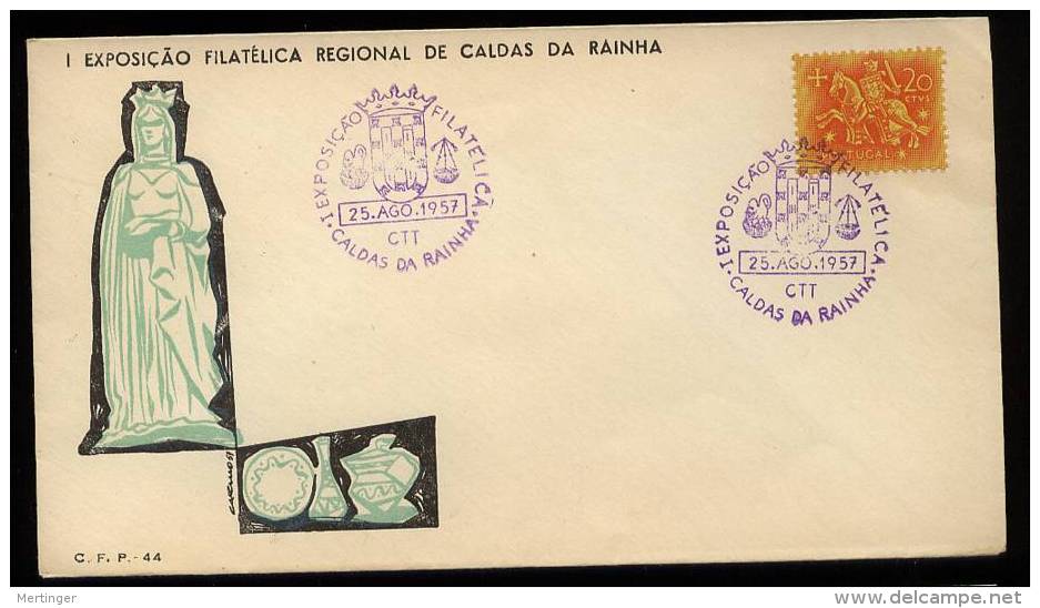 Portugal 1957 Cover Postmark CALDAS DA RAINHA EXPOSICAO FILATELICA - Brieven En Documenten