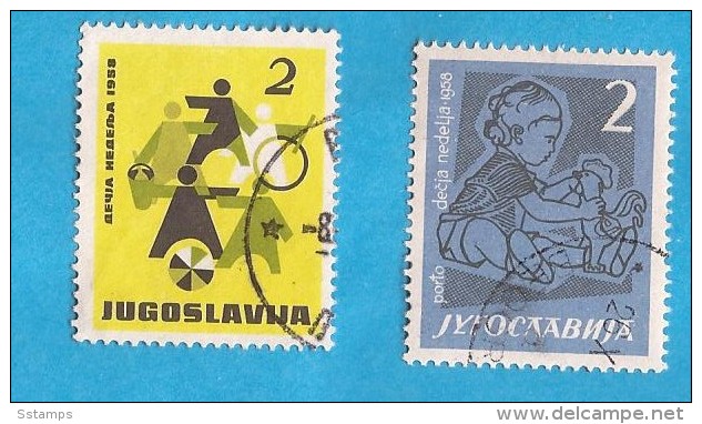 1958 X  21 JUGOSLAVIJA ,Children's Week, FAUNA BIRDS GALINE  USED - Liefdadigheid
