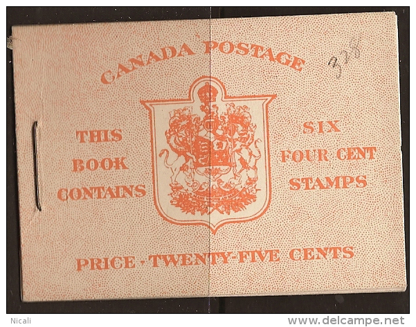 CANADA 1953 Booklet SG SB49 UNHM VC151 - Carnets Complets
