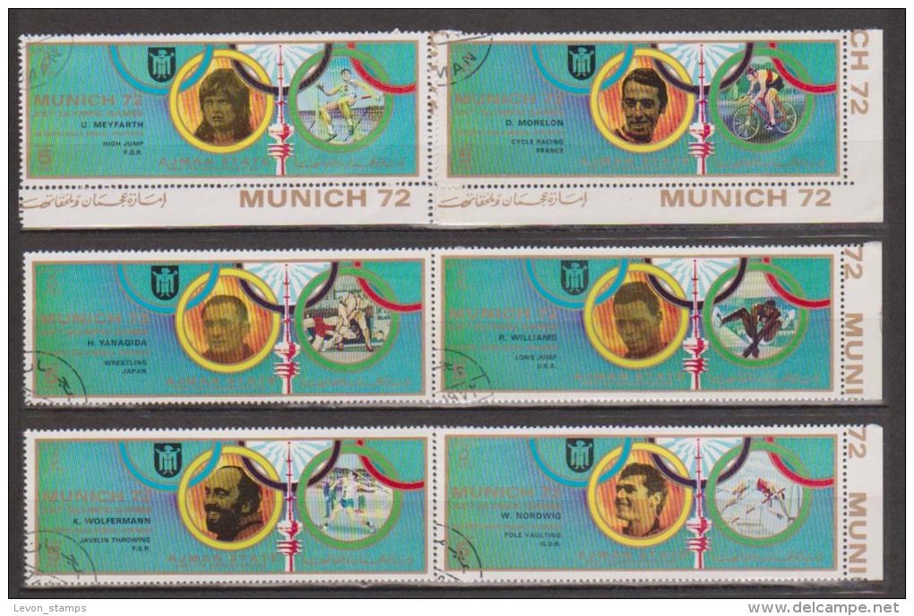 United Arab Emirates,Ajman,Sports,6stamps,Cancelled. - Ajman