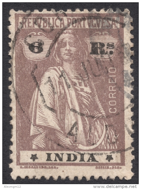 Portuguese India, 6 R. 1913, Sc # 364, Mi # 345A, Used - Portuguese India