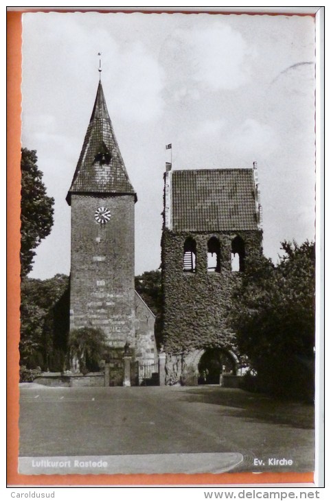 CP Rastede Luftkurort Ev Kirche Eglise Voyagé 1972 Timbre Cachet Flamme - Rastede