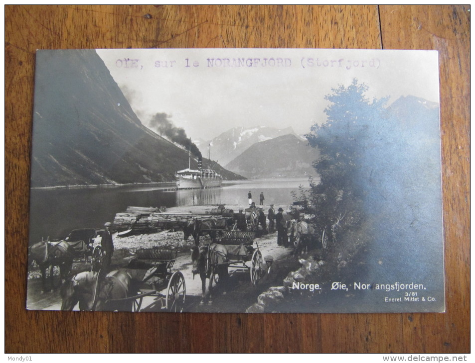 2-703 Toursisme Polaire Fjord Norvege Storfjord Norangford OIE Angsfjorden Carte Photo Calèche Arctic Arctique Pole Nord - Diligences