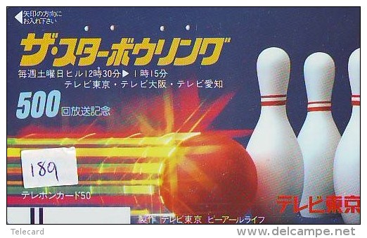 Télécarte JAPON * BOWLING (189) PHONECARD JAPAN * Sport * Telefonkarte * FRONTBAR 110-011 - Sport