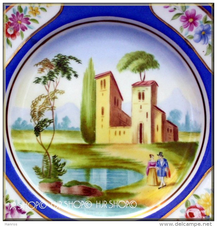 SEVRES ?, Oktogonaler Porzellanteller, Frankreich Um 1900, Marke: SEVRES ? Monogramm GH Rückseite Mit Pressnummer - Sèvres (FRA)