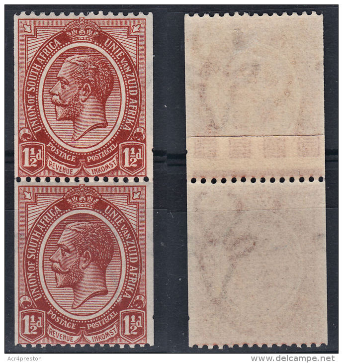 Y0005 SOUTH AFRICA 1920, SG 20 Vert Pair Coil Stamp 1,5d,showing Coil Join, Very Lightly Mounted Mint - Ungebraucht