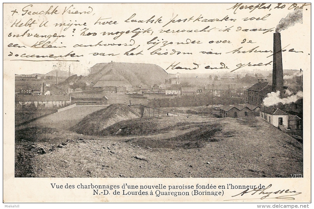 QUAREGNON-CHARBONNAGES-PAROISSE EN L'HONNEUR DE NOTRE DAME DE LOURDES-charbon-mine - Quaregnon