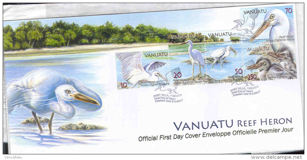 Vanuatu 2007 -  Herons, FDC - Kraanvogels En Kraanvogelachtigen