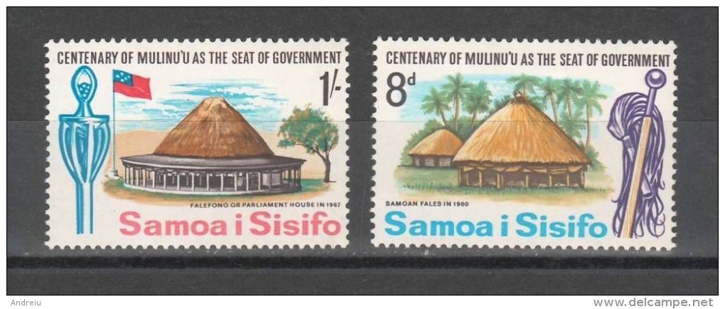 1967 Samoa I Sisifo, Seat Of Government 2v. Traditional Houses  MI 150/151  MNH - Samoa (Staat)