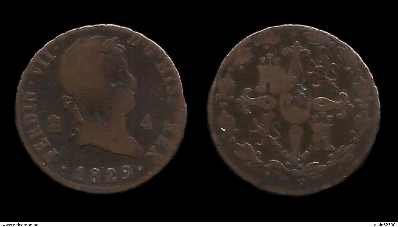 ESPAGNE . FERDINAND VII . 4 MARAVEDIS . 1829 . - Münzen Der Provinzen