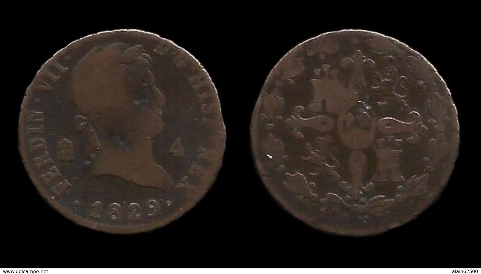 ESPAGNE . FERDINAND VII . 4 MARAVEDIS . 1829 . - Monedas Provinciales