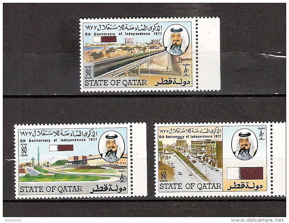 TIMBRE QATAR   1977      3 VALEURS   NEUF  SANS CHARNIERE - Qatar