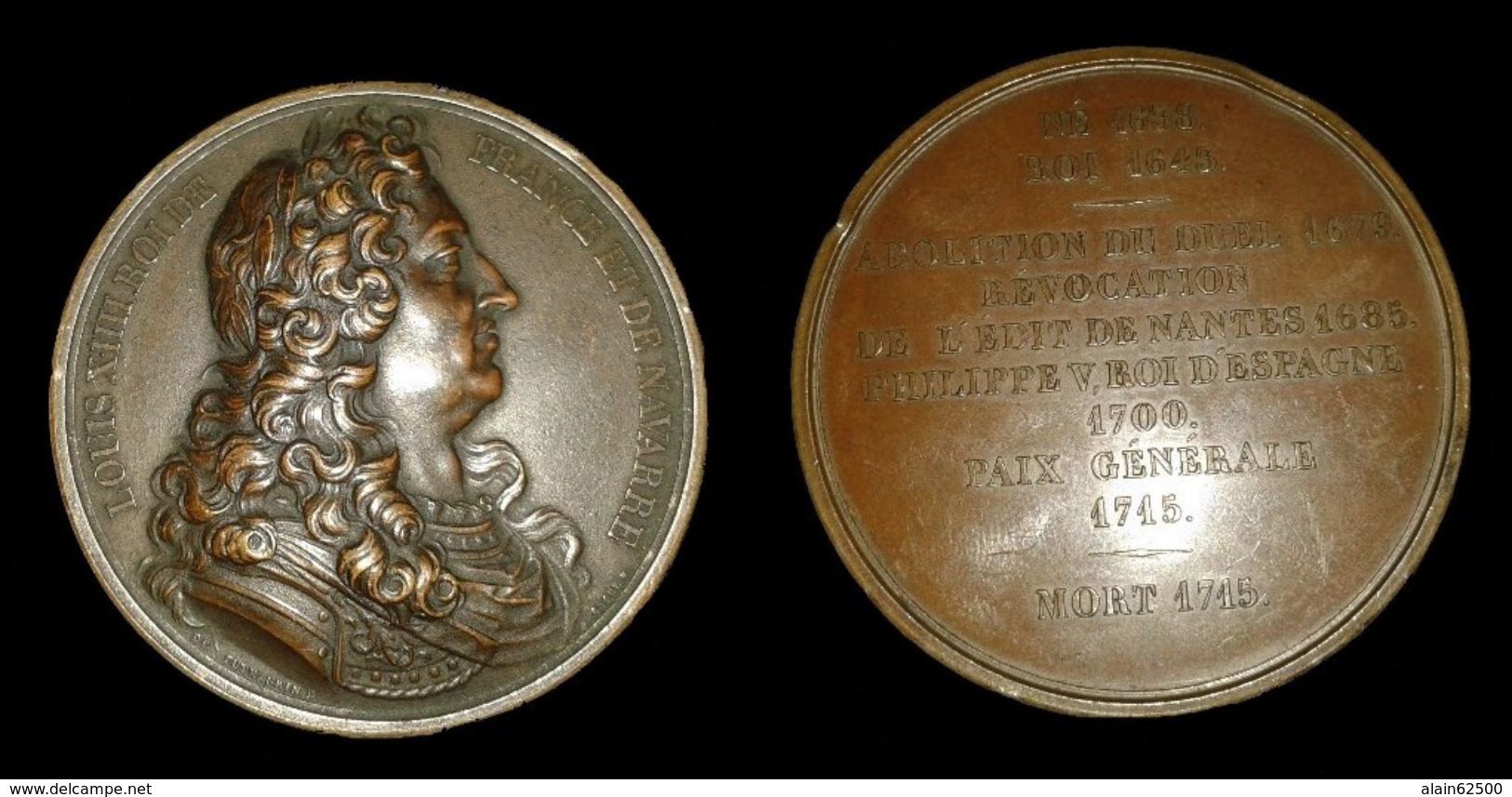 MEDAILLE DE LOUIS XIV . - Monarquía / Nobleza