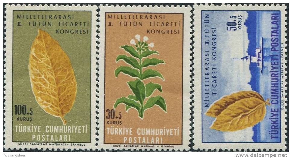 AP1002 Turkey 1965 Tobacco Industry 3v MNH - Tobacco