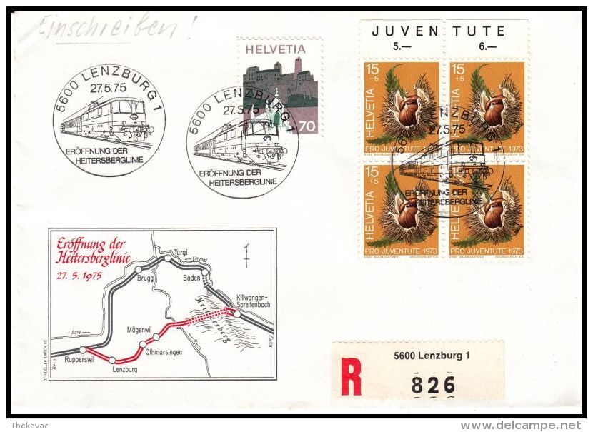 Switzerland 1975, Registred Cover - Brieven En Documenten