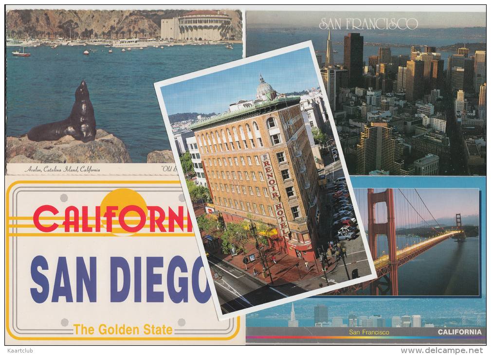 5 POSTCARDS: CALIFORNIA  - USA - 2 Scans - 5 - 99 Postcards