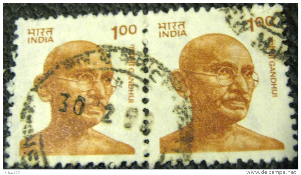 India 1991 Gandhi 1.00 X2 - Used - Oblitérés