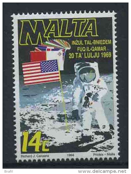 1994 Malta, 25º Anniversario Primo Uomo Sulla Luna, Serie Completa Nuova (**) - Malta