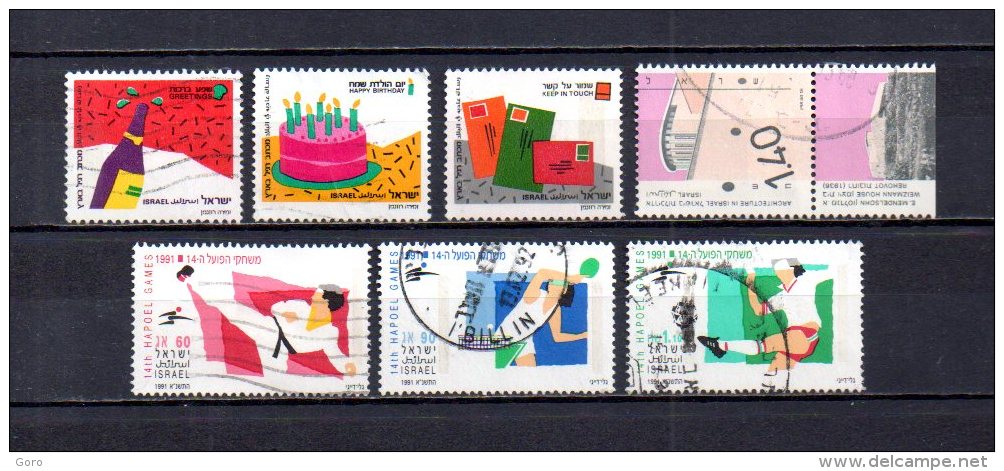 Israel   1991  .-   Y&T Nº   1128/1130 - 1131 - 1132/1134 - Used Stamps (without Tabs)