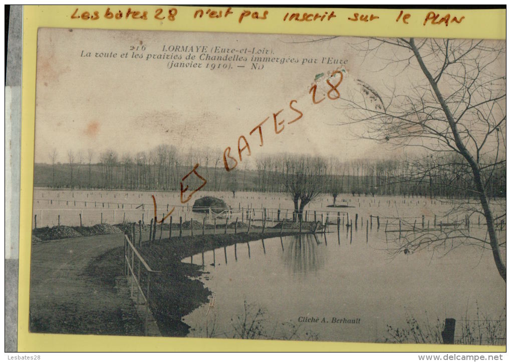 CPA 28,  LORMAYE, La Route Et Les Prairies De Chandelles Immergées Par L'Eure, Janvier 1910 ,  JUIN 2013 019 - Autres & Non Classés