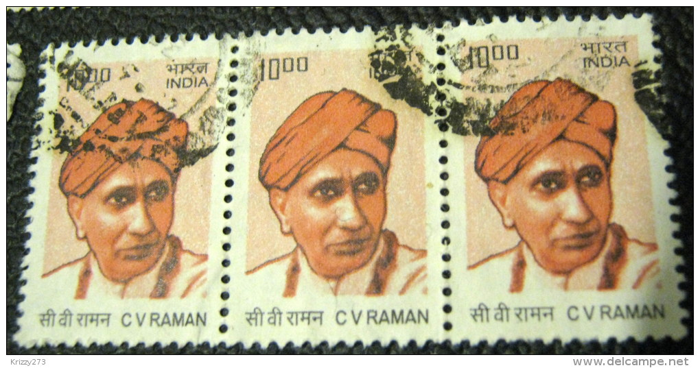 India 2009 C V Raman 10.00 X3 - Used - Used Stamps