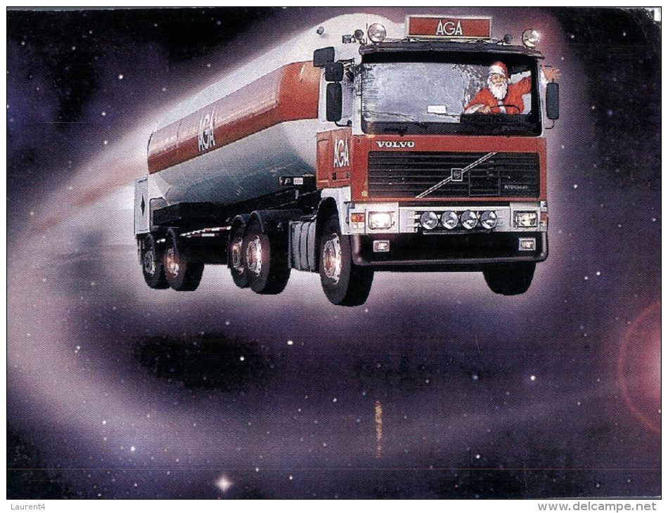 (010) Finland - AGA Truck With Father Christmas As A Driver - Trucks, Vans &  Lorries