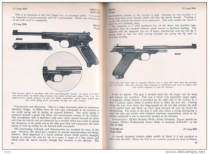 "The Book Of Pistols & Revolvers", W.H.B. Smith (1962), 13 Chapitres, 744 Pages, Edit. Stackpole, 15,5 Cm Sur 23,5 Cm... - Themengebiet Sammeln