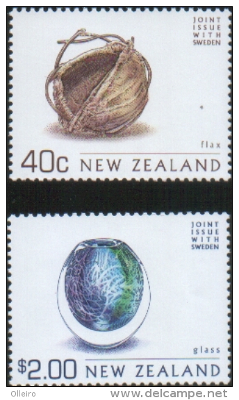 Nuova Zelanda New Zealand 2002 Joint Issue With Sweden  Artistic Crafts 2v  ** MNH - Nuevos