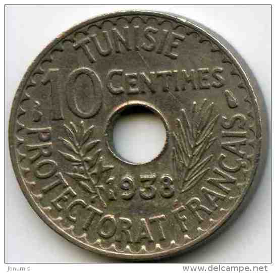 Tunisie Tunisia 10 Centimes 1938 KM 259 - Tunesië