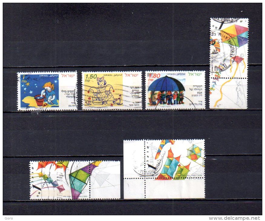 Israel   1995  .-   Y&T Nº   1281/1282 - 1284/1286 - Used Stamps (without Tabs)