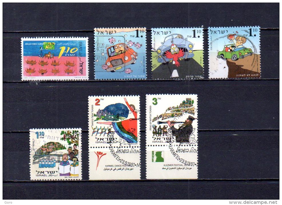 Israel   1997   .-  Y&T Nº    1366 - 1367/1369 - 1370/1372 - Used Stamps (without Tabs)