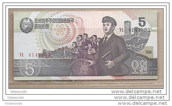 Corea Del Nord - Banconota Non Circolata Da 5 Won - 1998 - Korea (Nord-)