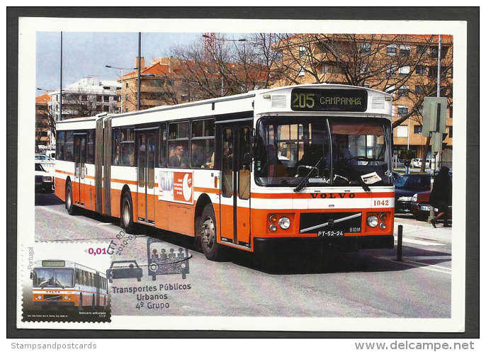 Portugal Carte Maximum Autocar Volvo Porto Transports Publics Urbains 2010 Maxicard Oporto Bus - Maximumkaarten