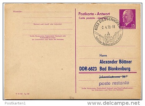 DDR P74A Postkarte ZUDRUCK BÖTTNER #2 Sost. SIEGELTURM DIESSENHOFEN Schweiz 1970 - Private Postcards - Used