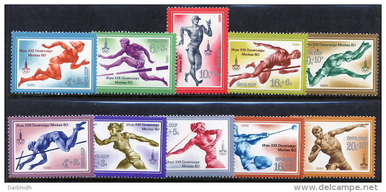 SOVIET UNION 1980 Olympic Sports Sets And Block MNH / **.  Michel 4921-25, 4932-36, Block 144 - Unused Stamps