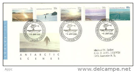 Paysages De L´Antarctique. Un Pli Posté A La Base De L´ile Antarctique Law.  6 Jan.1988 - Covers & Documents