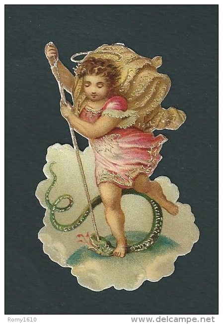 Jolie Image Religieuse Découpée. Chromolitho Dorée. Symbole. Voir Les 2 Scans.  1882 - Angels