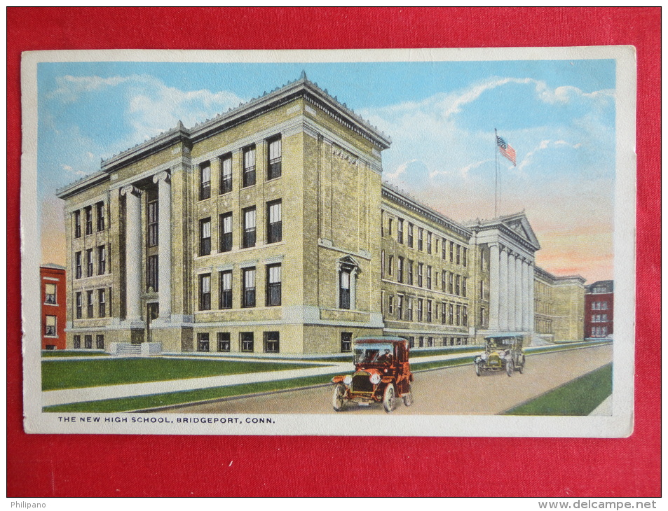 Bridgeport,CT--The New High School--cancel 1918--PJ 122 - Bridgeport