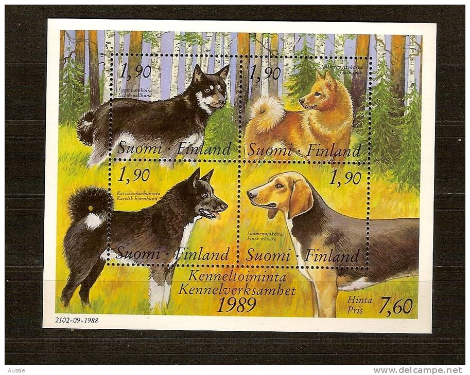 Finlande Finland Suomi 1989 Yvertn° Bloc 5 *** MNH Cote 6 Euro Faune Chiens Dogs Honden - Blokken & Velletjes