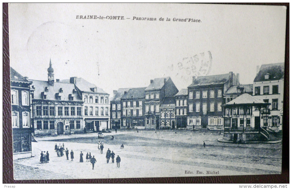 CPA -- Braine-le-Comte: Grand' Place. 1912 ? TRES ANIME - Braine-le-Comte