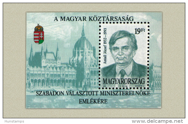 Hungary 1993. Josef Antall Minister President Sheet MNH (**) Michel: Block 229 / 1.80 EUR - Nuevos