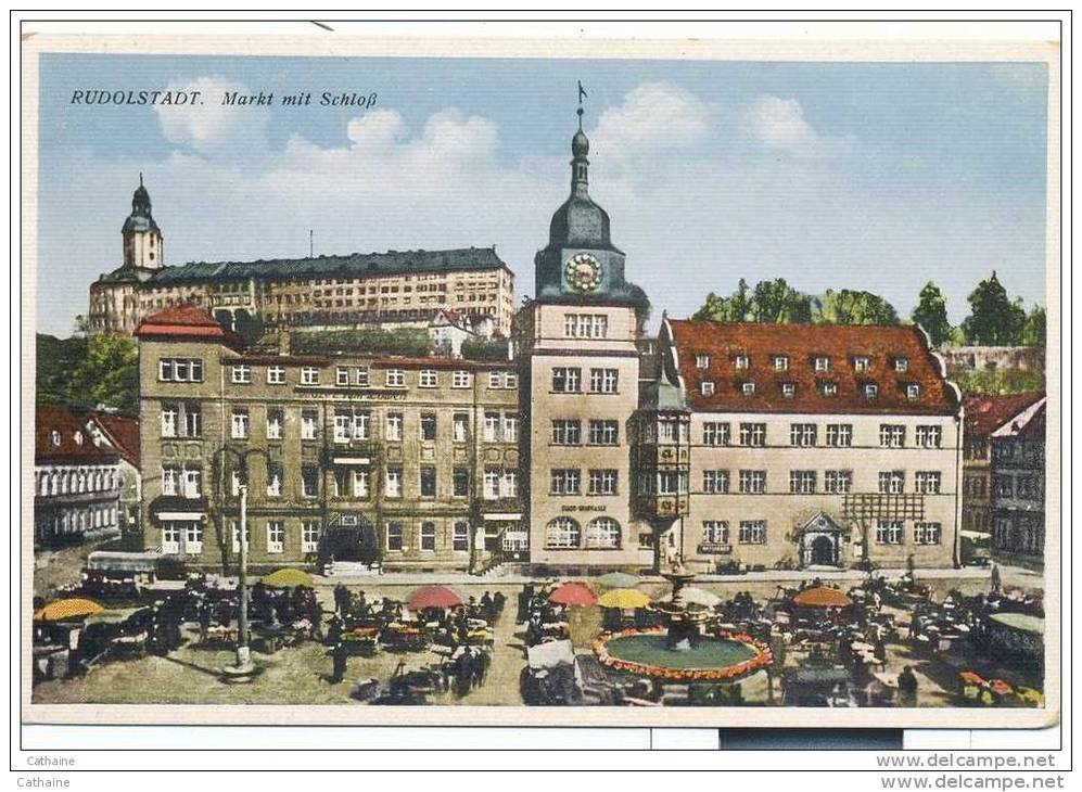 ALLEMAGNE . RUDOLSTADT  . MARKT MIT SCHLOB - Rudolstadt