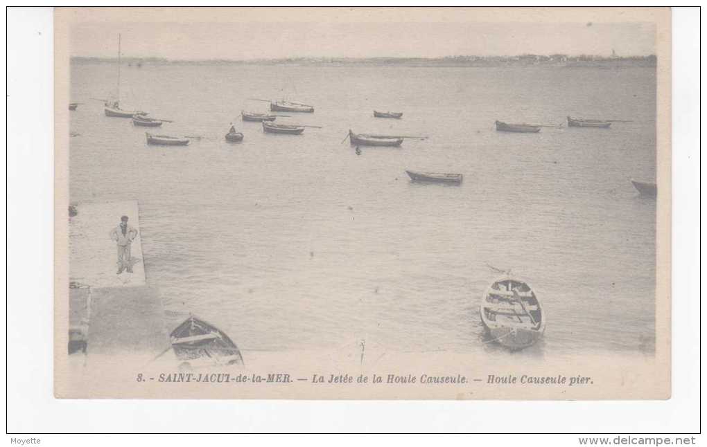 CPA-971-St-MARTIN-SAINT-JACUT-de-la-MER-LA JETEE DE LA HOULE CAUSEULE-PHOTO D'UN MARIN PROBABLEMENT RAJOUTE A GAUCHE - Saint Martin