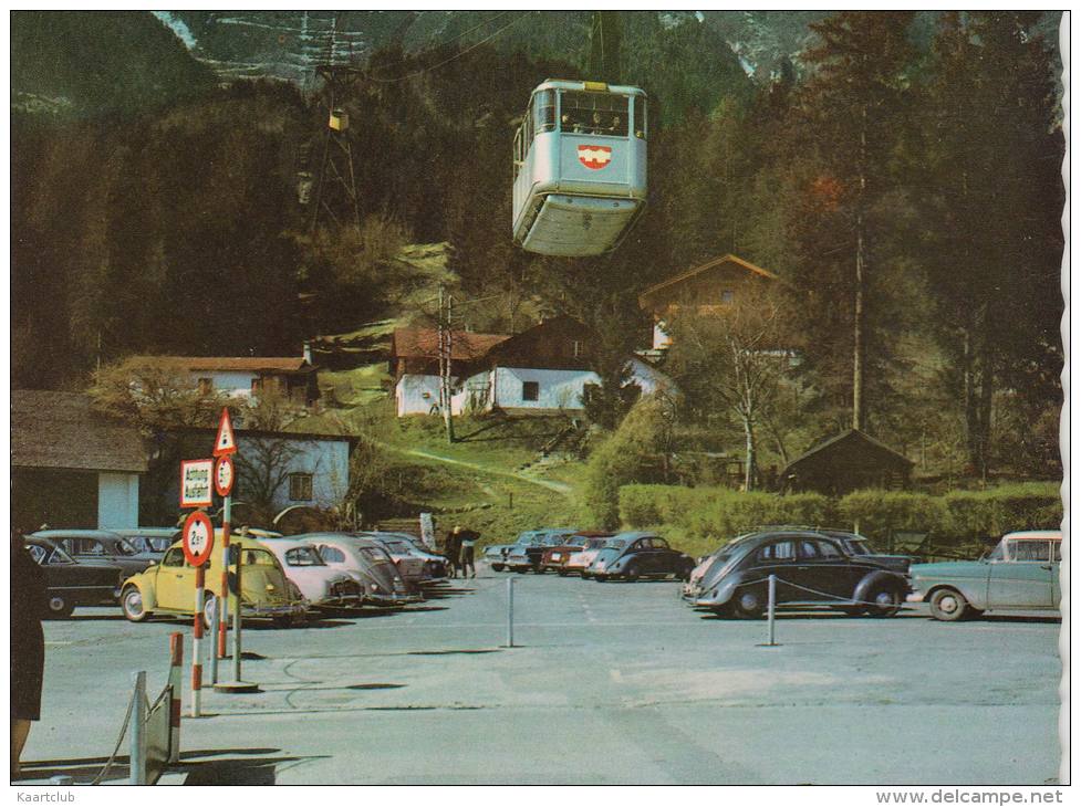 Innsbruck - Nordkettenbahn: 3x VW KÄFER/COX, 2x OPEL REKORD P1, RENAULT DAUPHINE  - Gondel/Auto/Car - Austria - Toerisme