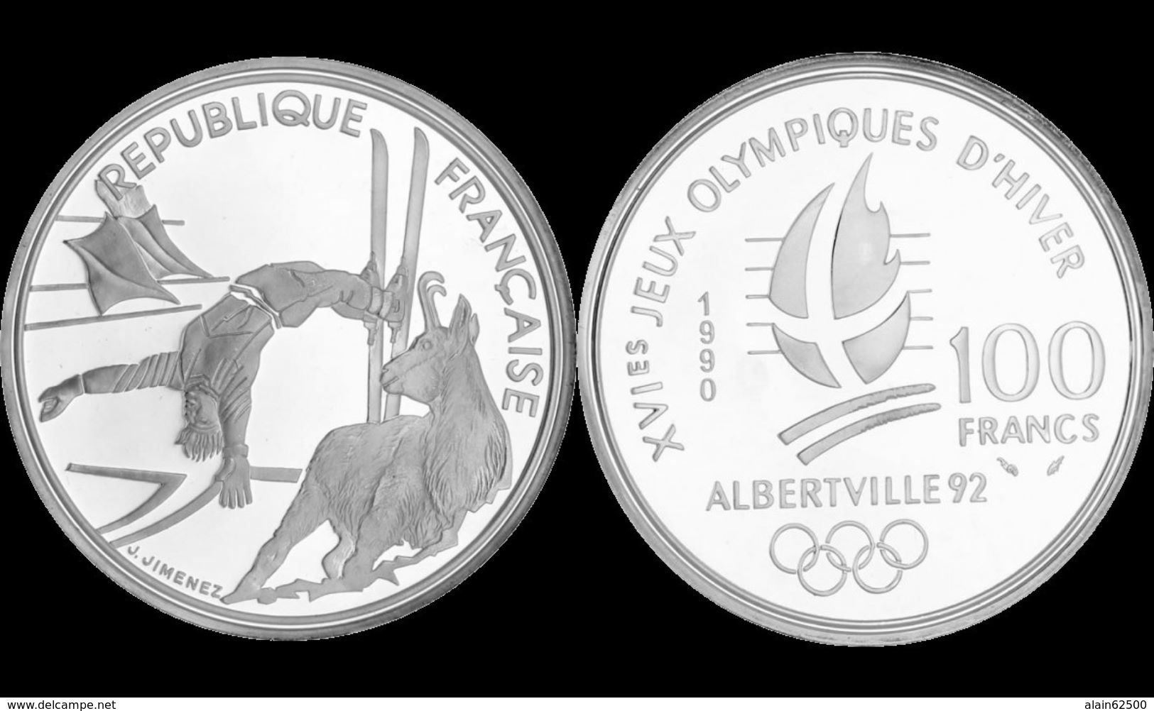 100 FRANCS ALBERVTVILLE . 1992 . SKI ACROBATIQUE . - 100 Francs