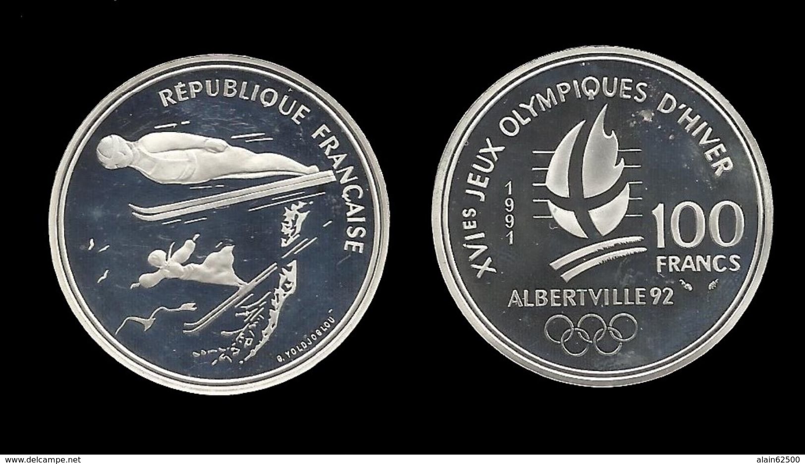 100 FRANCS ALBERVTVILLE . 1992 . SAUT A SKI . - 100 Francs