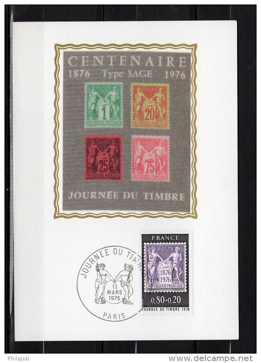 CM De 1976 En Soie N° YT 1870 " JDT 1976 : 100 ANS DU SAGE ". Parfait état + Prix Dégressif ! - 1970-1979