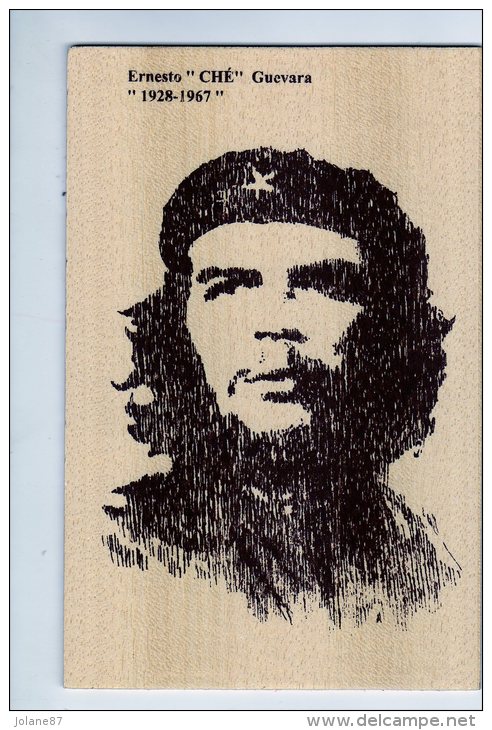 CARTE EN BOIS       PORTRAIT ERNESTO CHE GUEVARA      1928-1967 - Sonstige & Ohne Zuordnung